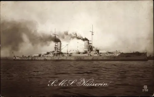 Ak Deutsches Kriegsschiff, SMS Kaiserin, Großlinienschiff