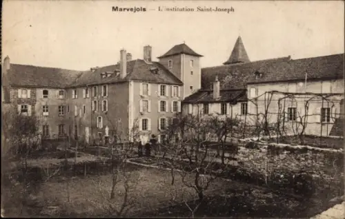 Ak Marvejols Lozère, L'institution Saint-Joseph, Gebäude, Garten