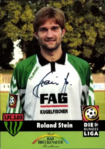 Autogrammkarte Fußballer Roland Stein, 1. FC Schweinfurt 05, Autogramm