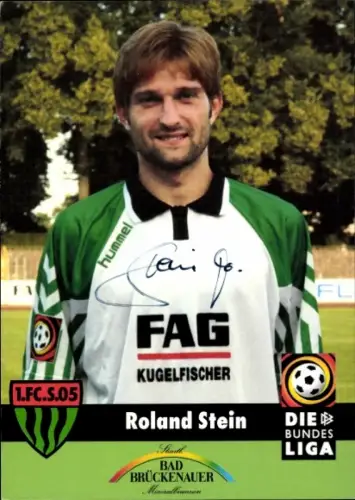 Autogrammkarte Fußballer Roland Stein, 1. FC Schweinfurt 05, Autogramm