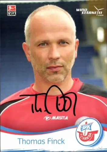 Autogrammkarte Co Trainer Thomas Finck, FC Hansa Rostock, Autogramm