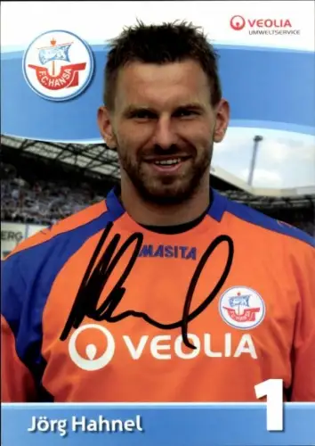 Autogrammkarte Fußballer Jörg Hahnel, FC Hansa Rostock, Autogramm