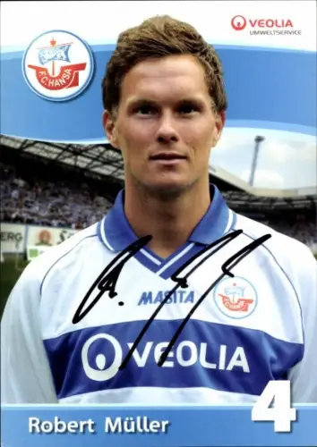 Autogrammkarte Fußballer Robert Müller, FC Hansa Rostock, Autogramm