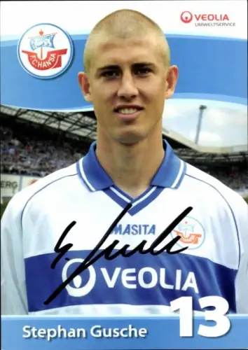 Autogrammkarte Fußballer Stephan Gusche, FC Hansa Rostock, Autogramm