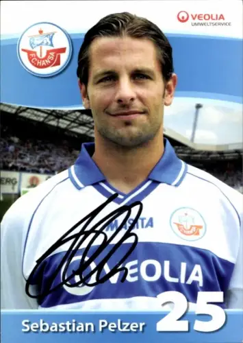 Autogrammkarte Fußballer Sebastian Pelzer, FC Hansa Rostock, Autogramm