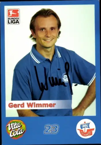 Autogrammkarte Fußballer Gerd Wimmer, FC Hansa Rostock, Autogramm