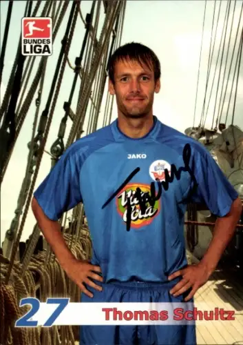 Autogrammkarte Fußballer Thomas Schultz, FC Hansa Rostock, Autogramm