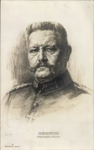 Künstler Ak Generalfeldmarschall Paul von Hindenburg