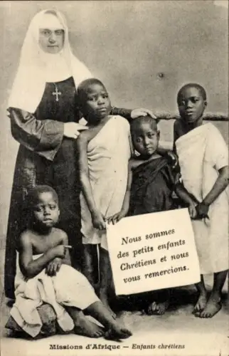 Ak Afrikanische Mission, Ordensschwester, christliche Kinder