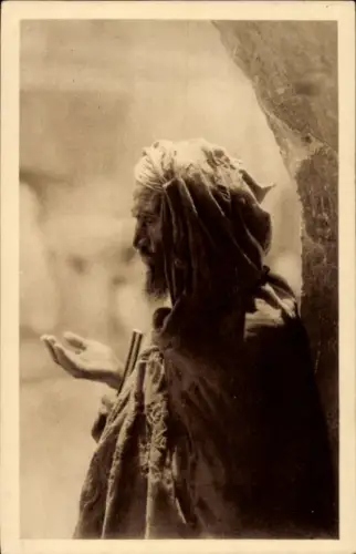 CPA Scènes et Types d'Algérie, Aveugle mendiant