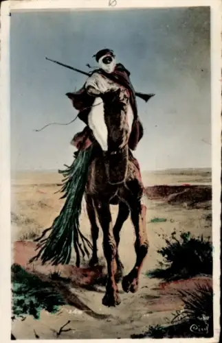 Ak Nordafrika, Postkurier auf einem Kamel