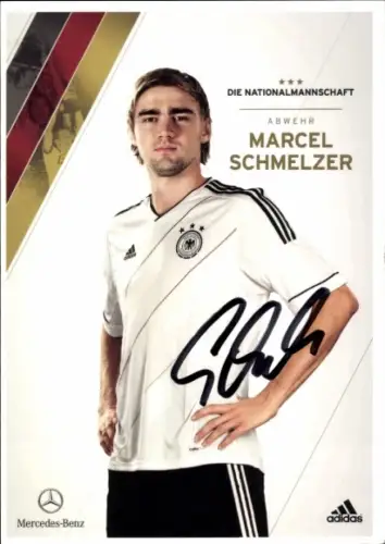 Autogrammkarte Fußballer Marcel Schmelzer, Deutsche Nationalmannschaft, Autogramm