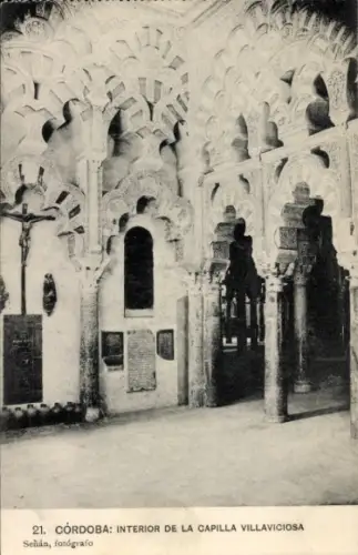 Ak Córdoba Andalusien,  Innenansicht der Kapelle Villaviciosa