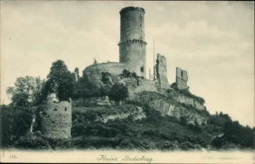 Ak Bad Godesberg Bonn am Rhein, Ruine   Ruine, Turm, Felsen, Bäume