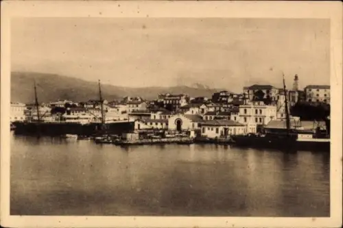 Ak Bone Algerien, Panoramaansicht eines Hafens, Schiffe, Gebäude, Wasser