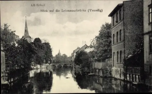 Ak Erfurt in Thüringen, Lehmannsbrücke, Venedig, Altstadt