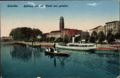 Ak Berlin Spandau, Rathaus, Havel