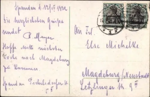 Ak Berlin Spandau, Rathaus, Havel