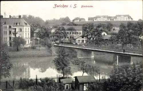 Ak Zwickau in Sachsen, Bierbrücke