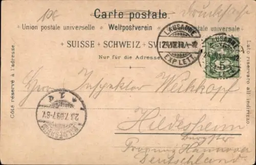 Litho Genf Stadt Schweiz, Gesamtansicht