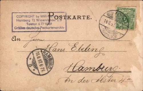 Litho Stillleben, Menschen im Wasser