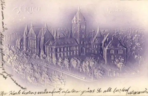 Relief Ak Zürich Stadt Schweiz, Gesamtansicht