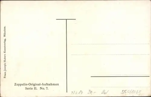 Ak Luftschiff, Zeppelin Z.I., Landung