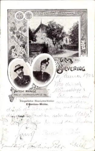 Ak Wien 19 Sievering, Bürgerlicher Heuringenschänker, Anton Prause