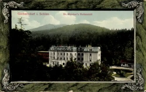 Passepartout Ak Sokołowsko Görbersdorf Schlesien, Dr. Weicker's Heilanstalt