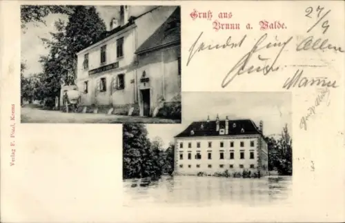 Ak Brunn am Wald Niederösterreich, Gasthaus, Villa