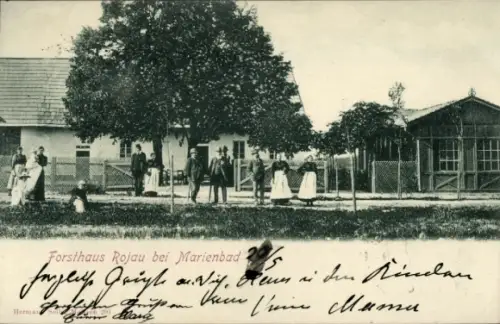 Ak Mariánské Lázně Marienbad Region Karlsbad, Forsthaus Rojau