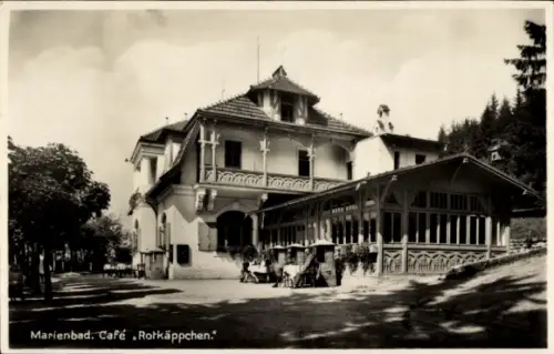 Ak Mariánské Lázně Marienbad Region Karlsbad, Café Rotkäppchen