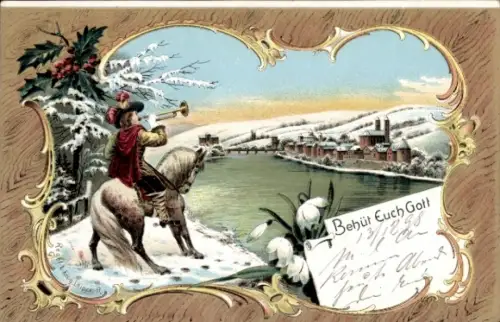 Litho Trompeter von Säckingen, Behüt' Dich Gott, Winter