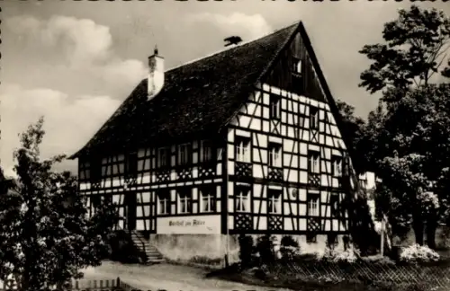 Ak Oberreitnau Lindau am Bodensee Schwaben, Gasthof Adler, Fachwerkhaus