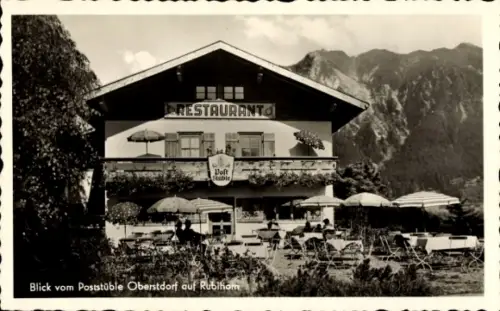 Ak Oberstdorf im Oberallgäu, Restaurant Poststüble, Inh. Heinz Seuß, Rubihorn
