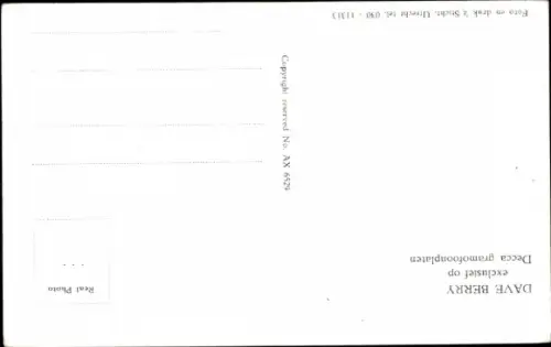 Ak Sänger Dave Berry, Porträt