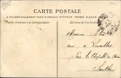 Ak Verneuil Eure, L'Arrivee a Verneuil, La Fausse Port
