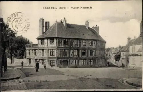 Ak Verneuil Eure, Maison Normande, Carrefour