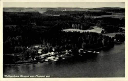 Ak Simssee Stephanskirchen Oberbayern, Luftaufnahme