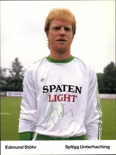Autogrammkarte Fußballer Edmund Stöhr, SpVgg Unterhaching, Autogramm