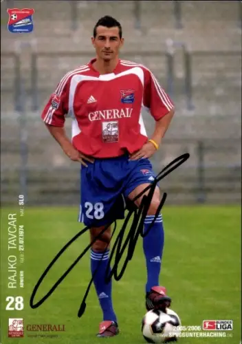 Autogrammkarte Fußballer Rajko Tavcar, SpVgg Unterhaching, Autogramm