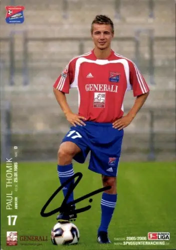 Autogrammkarte Fußballer Paul Thomik, SpVgg Unterhaching, Autogramm