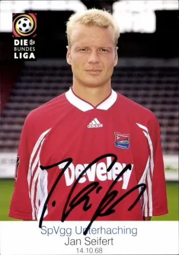 Autogrammkarte Fußballer Jan Seifert, SpVgg Unterhaching, Autogramm
