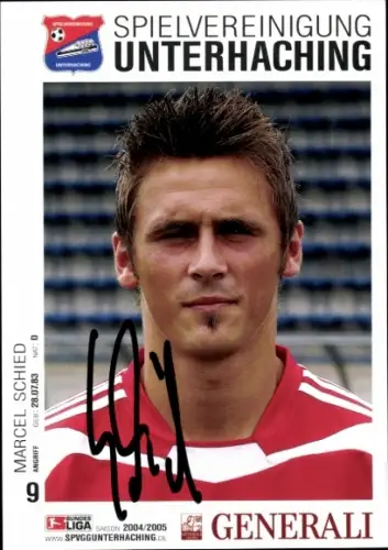 Autogrammkarte Fußballer Marcel Schied, SpVgg Unterhaching, Autogramm