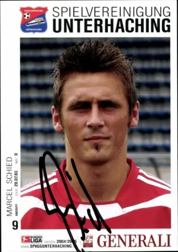 Autogrammkarte Fußballer Marcel Schied, SpVgg Unterhaching, Autogramm