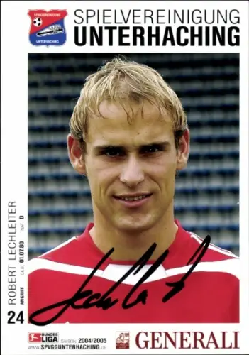 Autogrammkarte Fußballer Robert Lechleiter, SpVgg Unterhaching, Autogramm