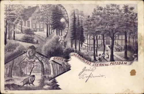 Ak Potsdam, Jagdschloss Stern, Teilansichten