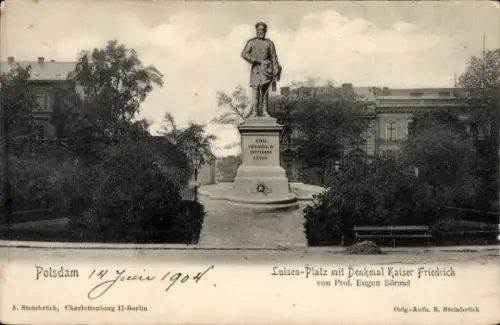 Ak Potsdam, Luisenplatz, Denkmal Kaiser Friedrich von Prof. Eugen Börmel
