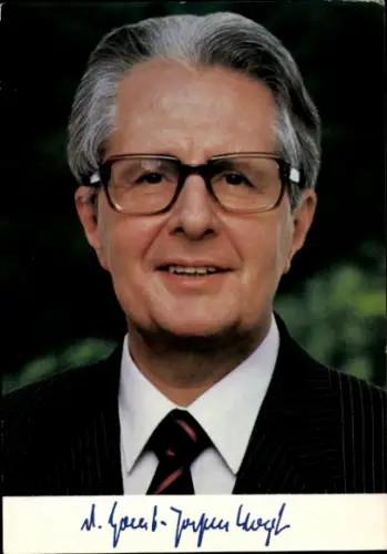 Foto Dr. Hans Jochen Vogel, Stellvertretender Vorsitzender der SPD, Autogramm