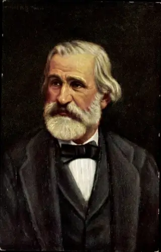 Künstler Ak Komponist Giuseppe Verdi, Portrait, Fliege